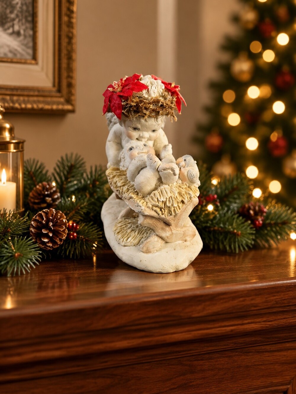 Dreamsicles Decorative Figurine - Cream and Red Accent